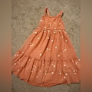 Cat & Jack Peach Floral Kids Dress